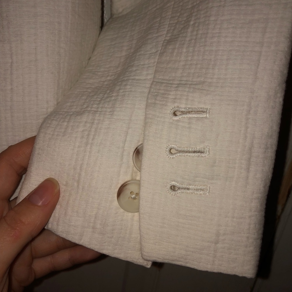 Talbots Cream Double-Button Women's Blazer - Picture 3 of 5